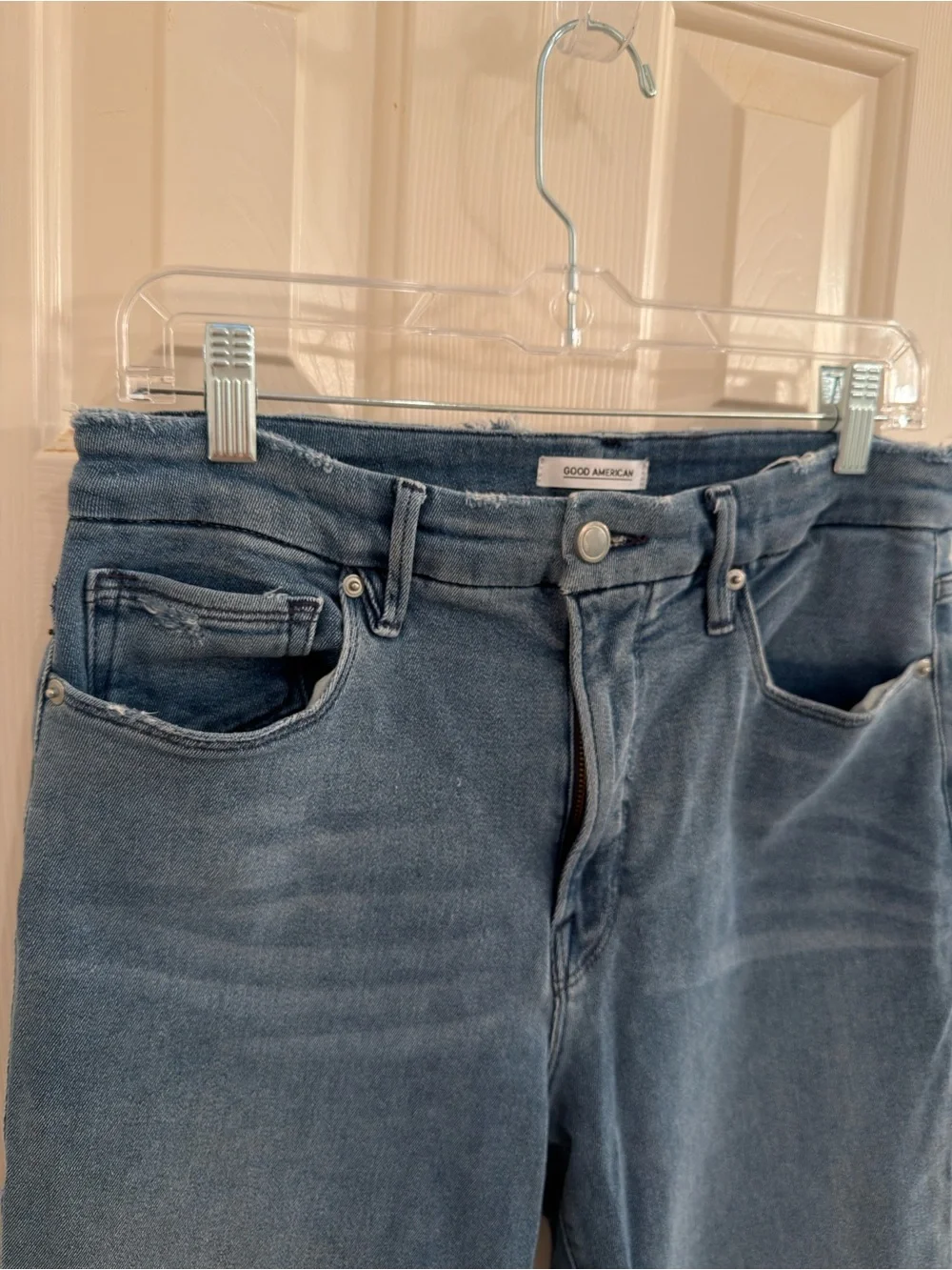 Good American Distressed Good Legs Straight Jean